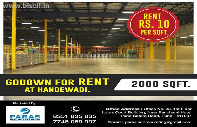 2000 sqft Godown for Rent in Handewadi