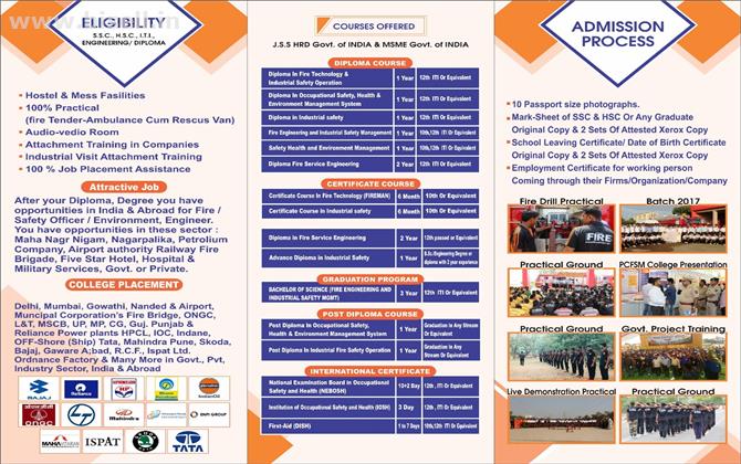 Admission open for Diploma In Fire Technology & Industrial Safety Operation Pune