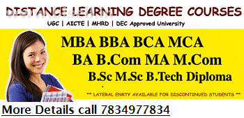 BA, BCOM, BSC, BBA, Diploma & B.Tech Courses from UGC Approved University 7834977834,