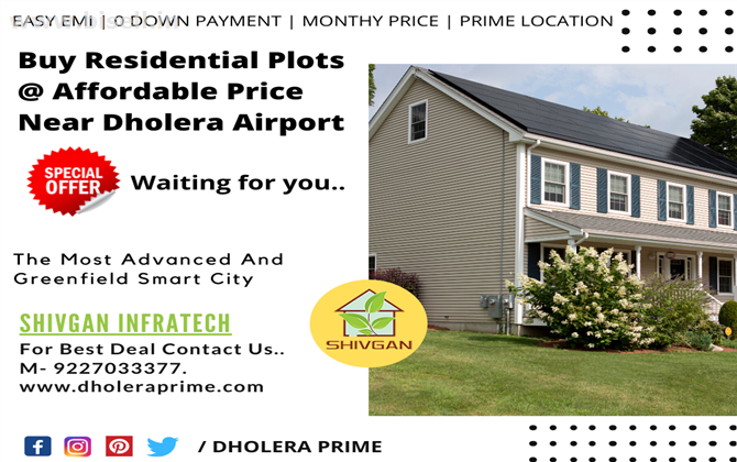 Residential Plots & Land for Sale in Dholera By 6666 Rs EMI